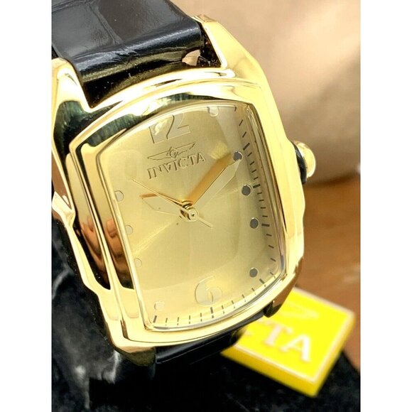 Invicta Women's Watch 35349 Lupah Quartz Special Edition Gold Black Leather Band - Picture 12 of 13